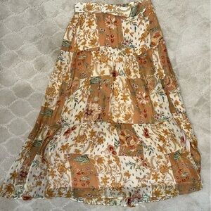 Sezane Tammie Skirt Patchwork Camel - Size 36